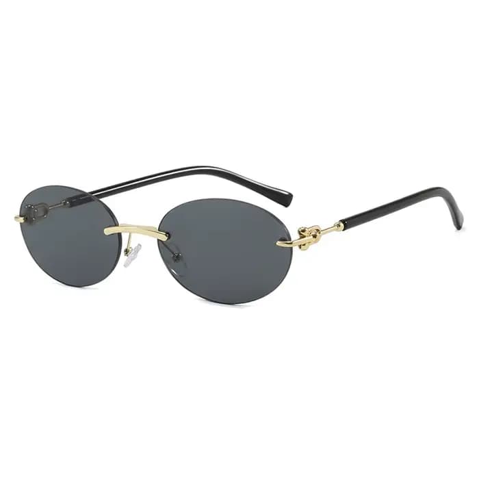 Lunettes de soleil ovales sans bords pour femmes