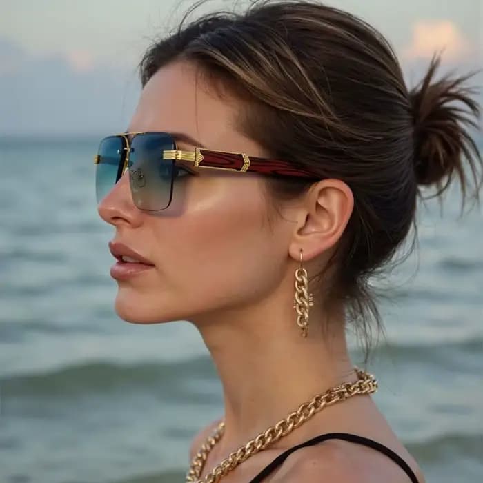 2025 lunettes De soleil sans monture femmes à la mode Vintage