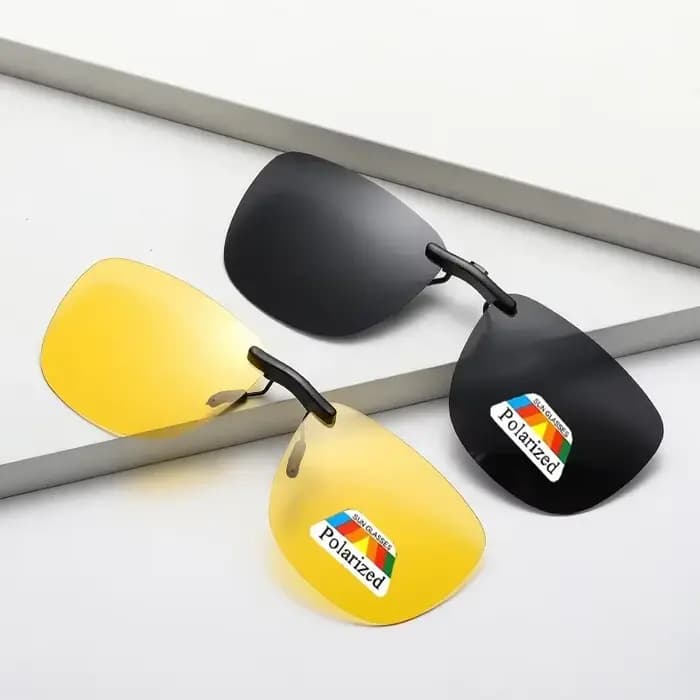 Lunettes de soleil polarisées à Clip carré pour femmes et hommes