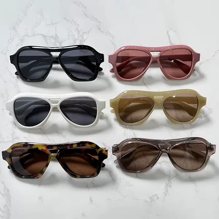 Lunettes de soleil rétro à double pont pour hommes et femmes