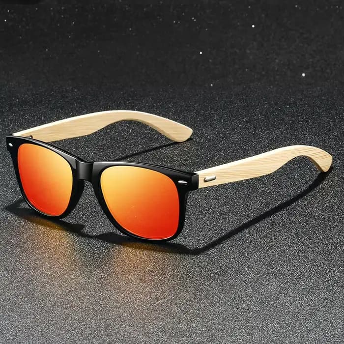 Lunettes de soleil vintage classiques en bois de bambou