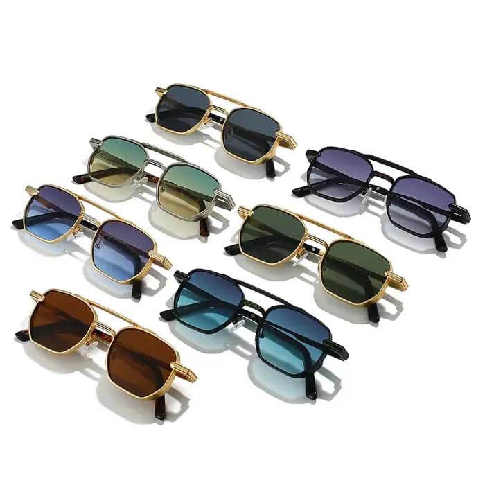 Lunettes de soleil carrées Steampunk pour hommes