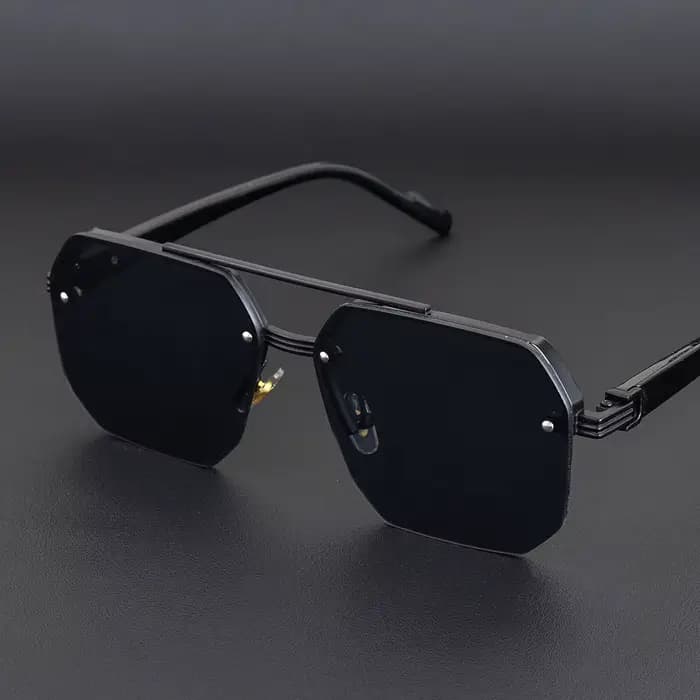 Lunettes de soleil en métal pour hommes