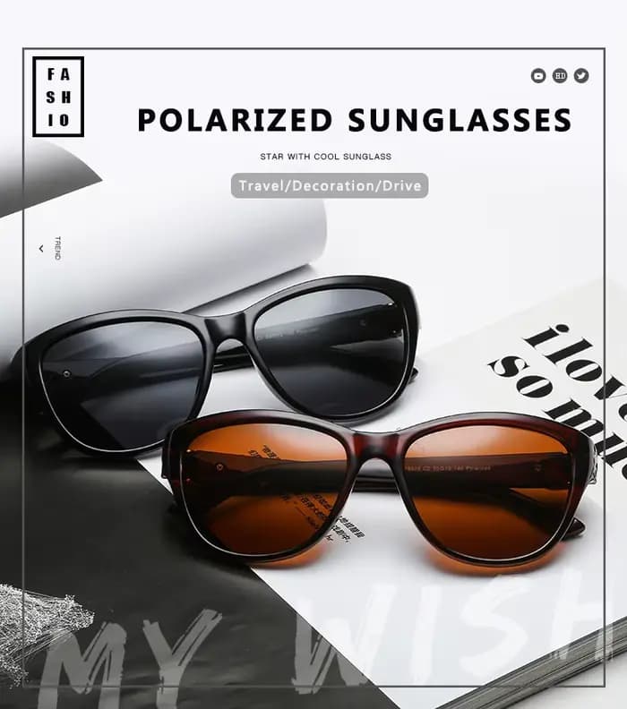 Marque De luxe Design oeil De chat lunettes De soleil polarisées hommes femmes dame