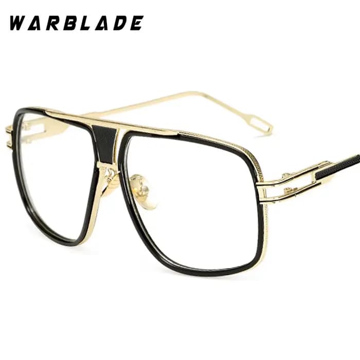 18K plaqué or carré hommes lunettes de soleil femmes Couple plat haut de gamme marque Design dames