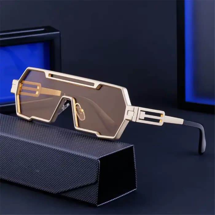 Lunettes de soleil en métal pour hommes