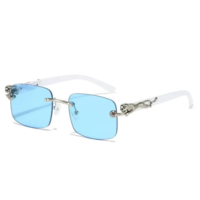 2025 classique sans monture carré lunettes de soleil hommes teinte couleur métal guépard décoration mode luxe