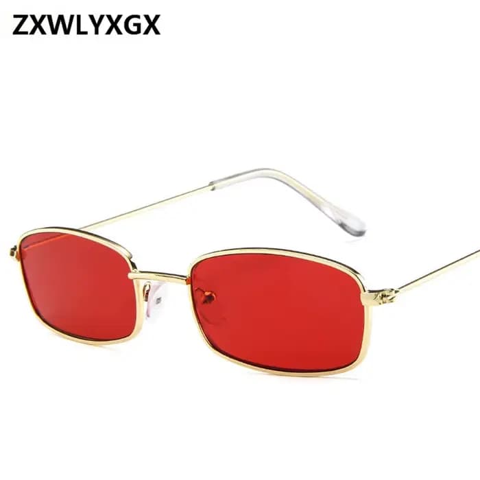 ZXWLYXG 2025 nouvelles petites lunettes de soleil rectangulaires femmes rétro marque concepteur rouge