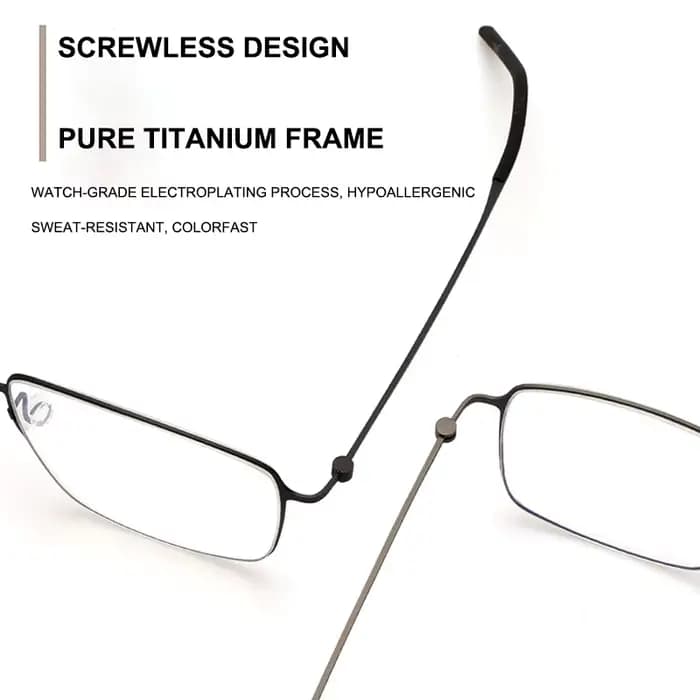 Lunettes de luxe en titane pur à bords fins, montures sans vis, ultra-légères, pour hommes d'affaires, décontractées