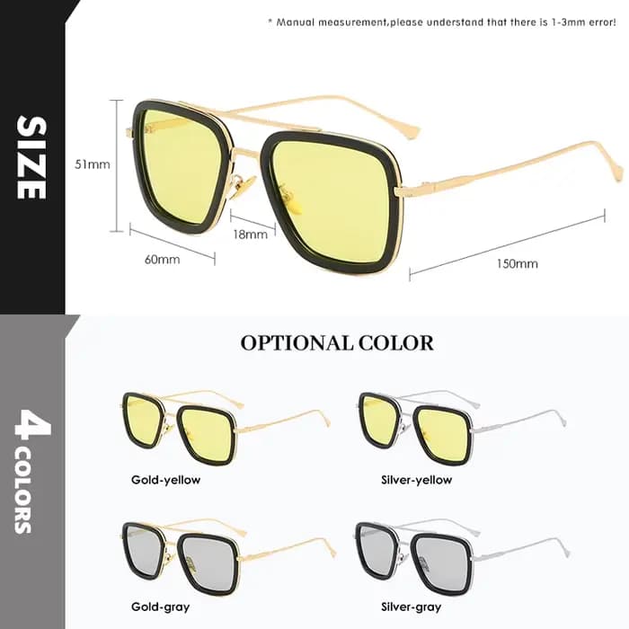 Top qualité Tony Stark carré lunettes de soleil photochromique polarisé hommes