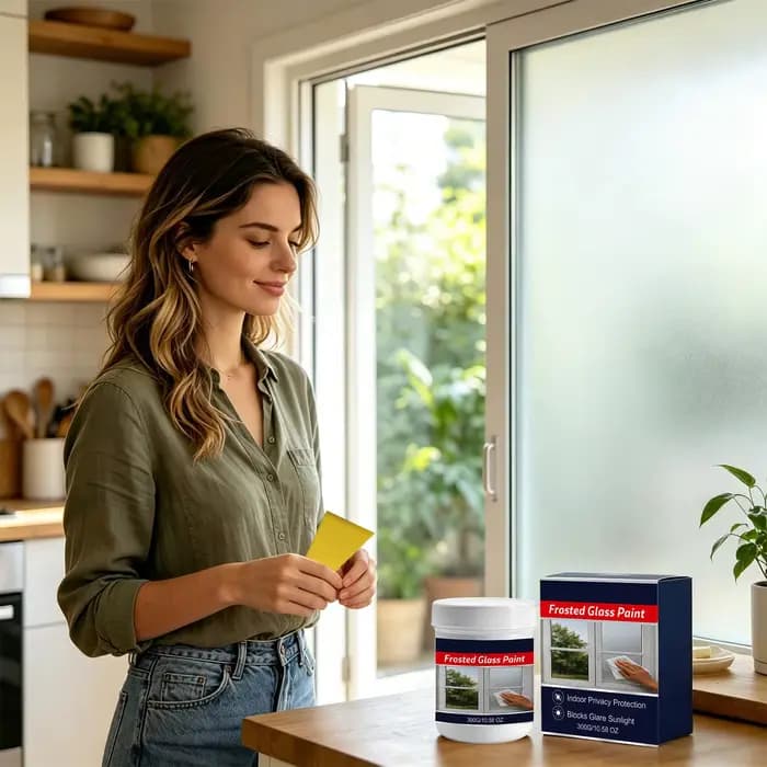 Peinture pour verre mate 100g, peinture opaque pour verre, revêtement à base d'eau pour salle de bain et fenêtres, effet sablage, transparent qui devient givré