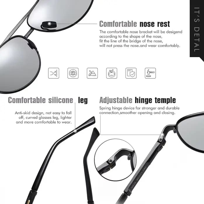 Lunettes de soleil pilote pour hommes lunettes polarisées photochromiques femmes caméléon lunettes de conduite lentille Anti-éblouissement UV400 gafas de sol hombre
