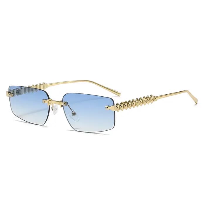 Lunettes de soleil vintage sans monture pour femmes et hommes