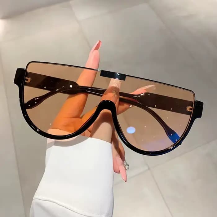 Lunettes de soleil vintage semi-rondes pour femmes
