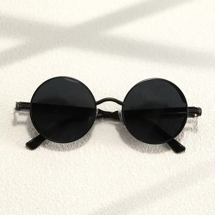 Glazzy lunettes de soleil steampunk rétro à bords ronds pour hommes