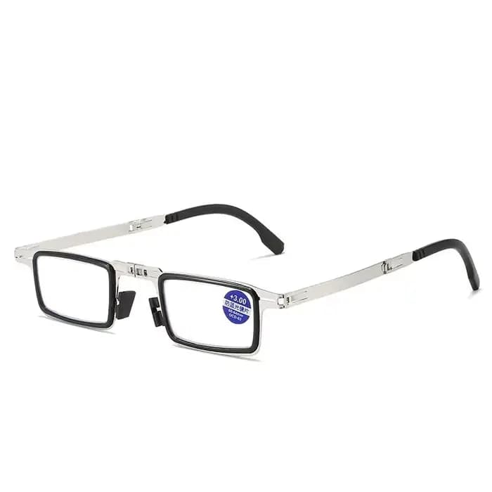 Lunettes de lecture pliantes en métal en acier pour hommes et femmes, ensemble de lunettes portables, anti-lumière bleue, à la mode, HD