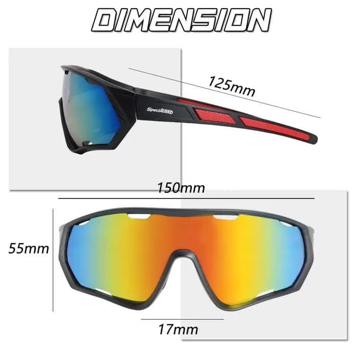 Lunettes de soleil de sport pour hommes femmes jeunes UV400 grandes lentilles