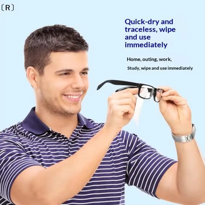 〔R〕100 lingettes nettoyantes pour lunettes
