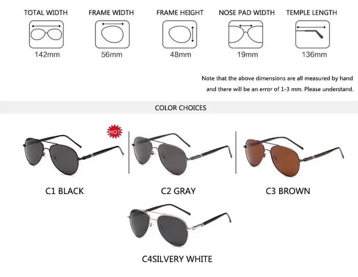 Lunettes de soleil hommes polarisées mode classique pilote