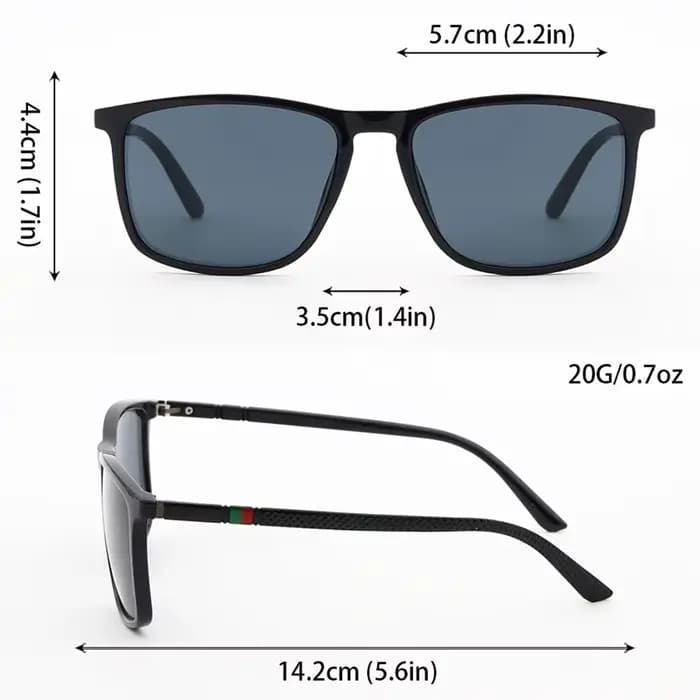 2 paires de lunettes de soleil polarisées carrées vintage de luxe UV400 pour hommes et femmes