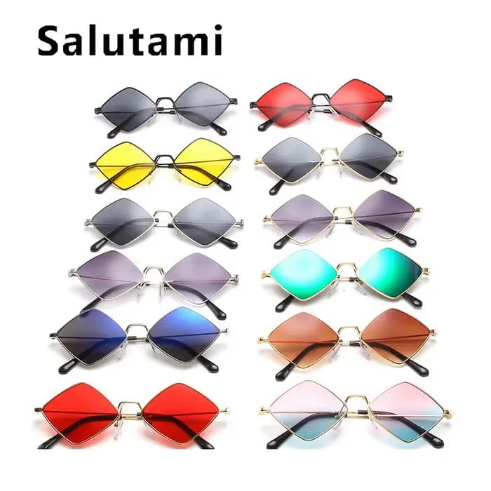 Petites lunettes de soleil en forme de diamant pour homme et femme