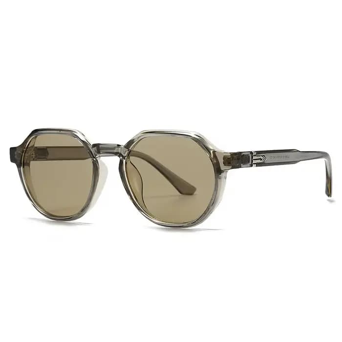Lunettes de soleil rondes hommes femmes marque de luxe thé bleu Vintage