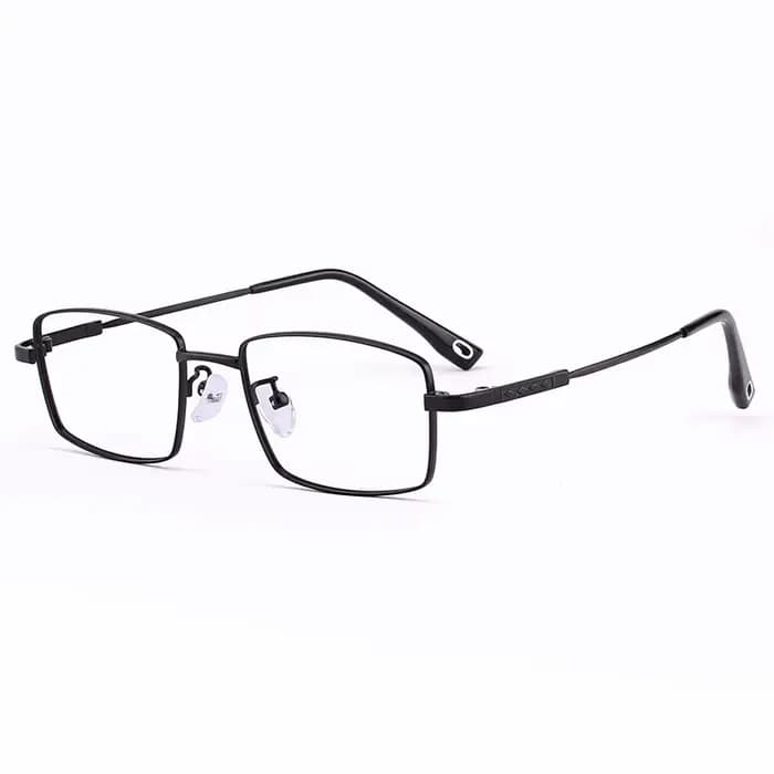 Grandes lunettes carrées pour visage large adultes hommes femmes métal titane plein cadre minimaliste