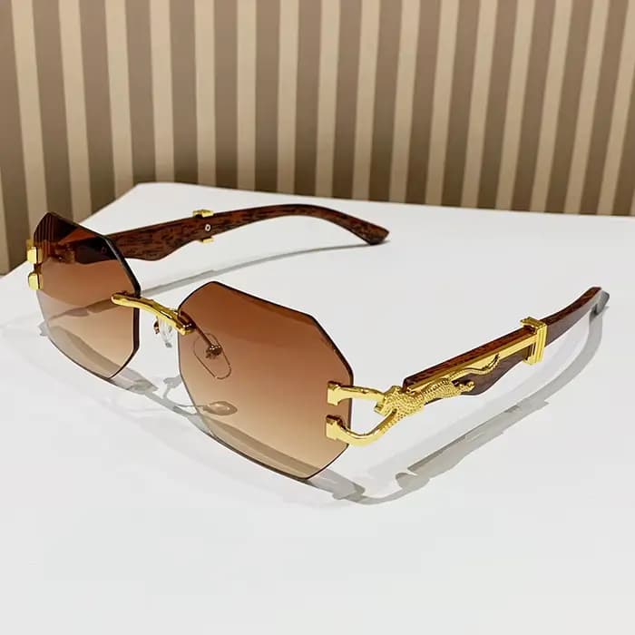 Lunettes de soleil hexagonales sans bords pour hommes et femmes