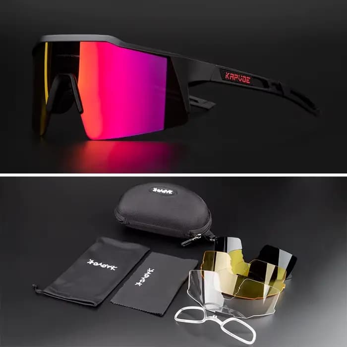 Lunettes de soleil polarisées à 4 lentilles pour hommes et femmes