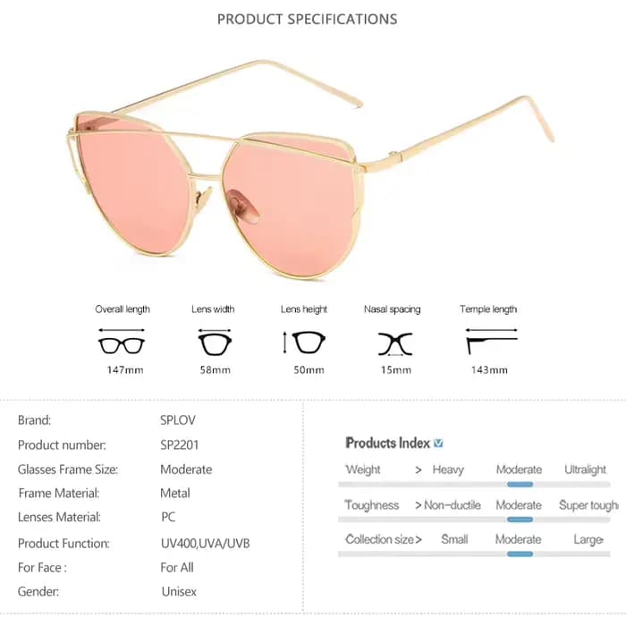 Lunettes de soleil œil de chat pour femmes