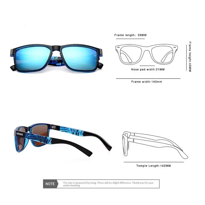 Lunettes de soleil polarisées Vintage carrées à motif de mode pour hommes et femmes