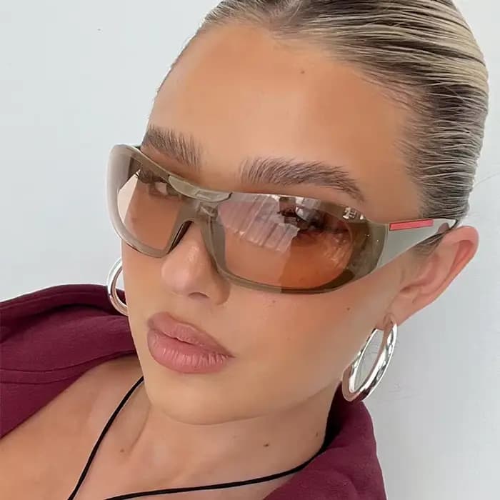 Lunettes de soleil vintage à grand cadre pour femmes