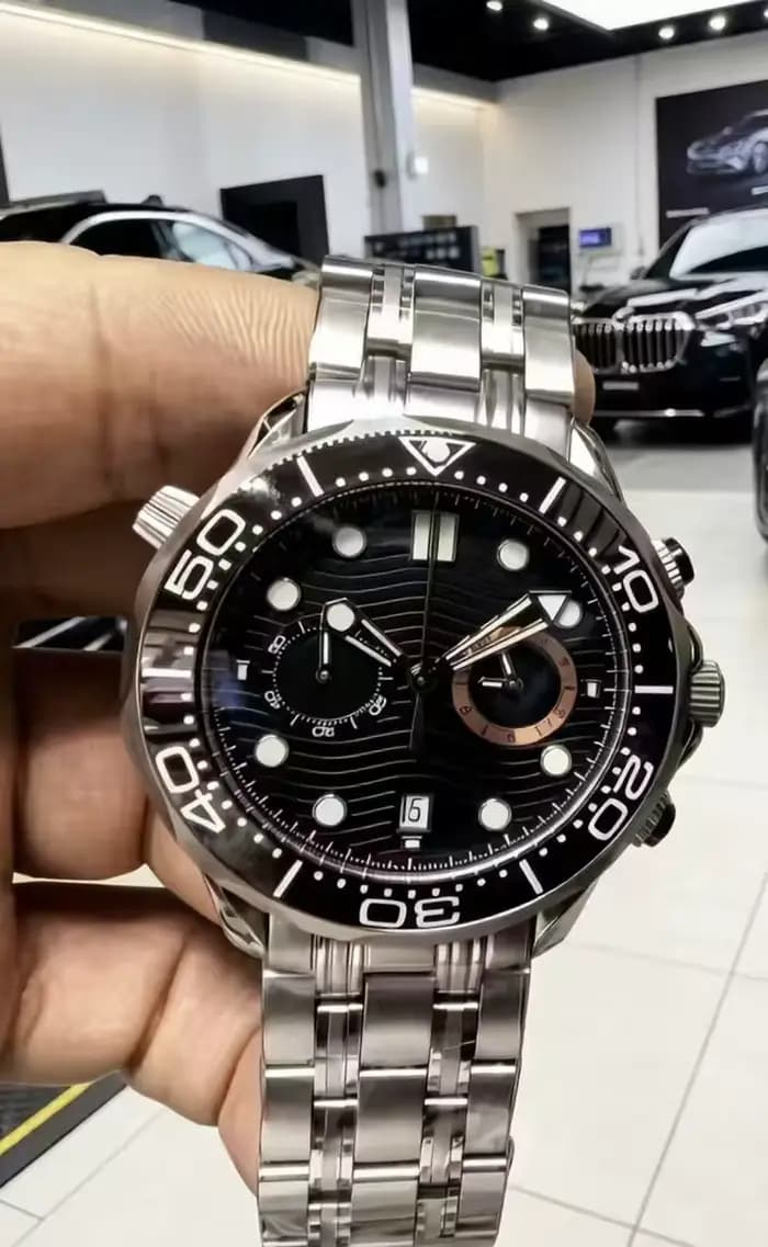 AAA No Time To Die Montre mécanique automatique de luxe pour homme avec lunette en céramique 007, acier inoxydable, toile, saphir, 44 mm, montres pour homme AAA