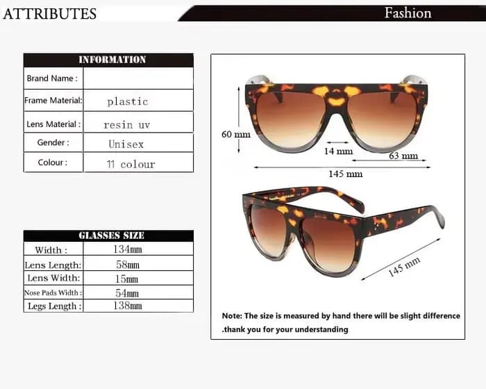 Lunettes de soleil léopard noir à la mode