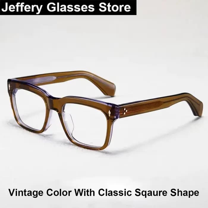 Mode carré acétate lunettes cadre hommes femmes Vintage marque Design