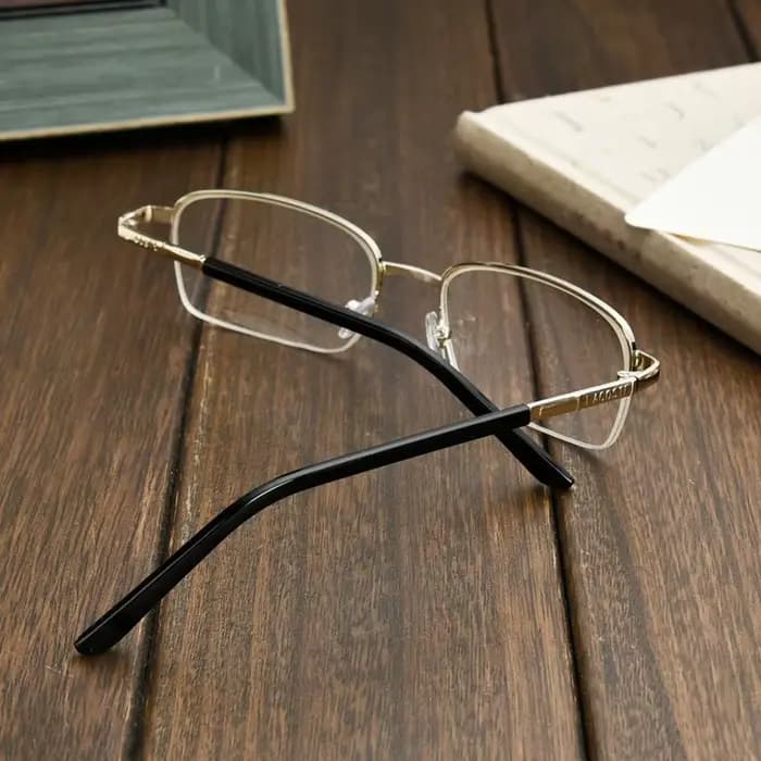 Lunettes de myopie -1.0~ -6.0, demi-monture, monture en métal, verres en résine