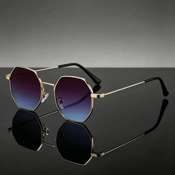Une paire de lunettes à monture polygonale au design rétro tendance, idéales pour un usage quotidien décontracté et un choix de cadeau parfait.