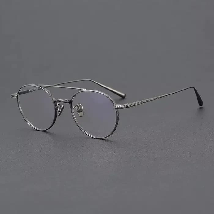 Rétro rond fait à la main japonais femmes aviateur titane lunettes montures N-020