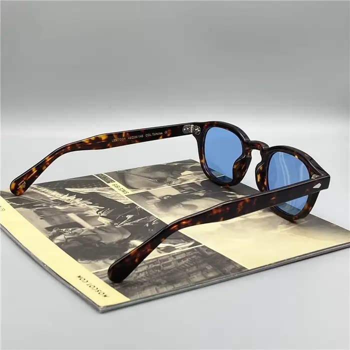 Johnny Depp Lemtosh lunettes de soleil polarisées pour hommes et femmes luxe rétro mode acétate cadre bleu