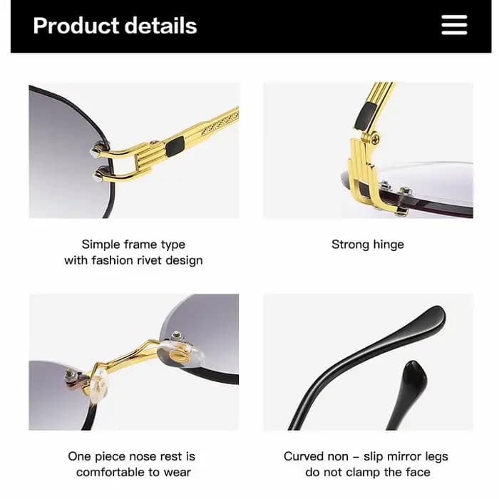 Lunettes De soleil sans monture pour femmes
