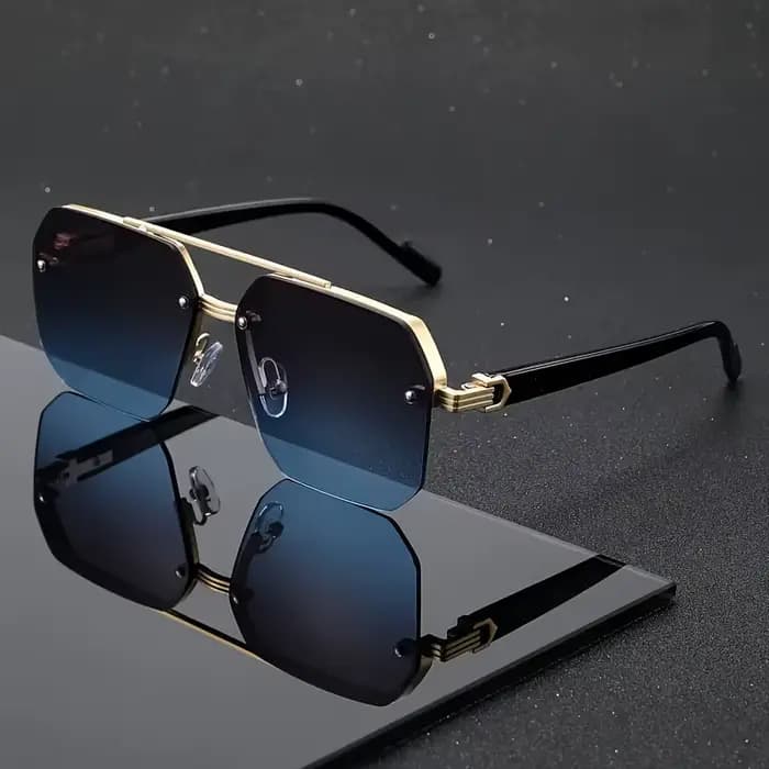 Lunettes de mode tendance pour hommes à double pont et monture carrée