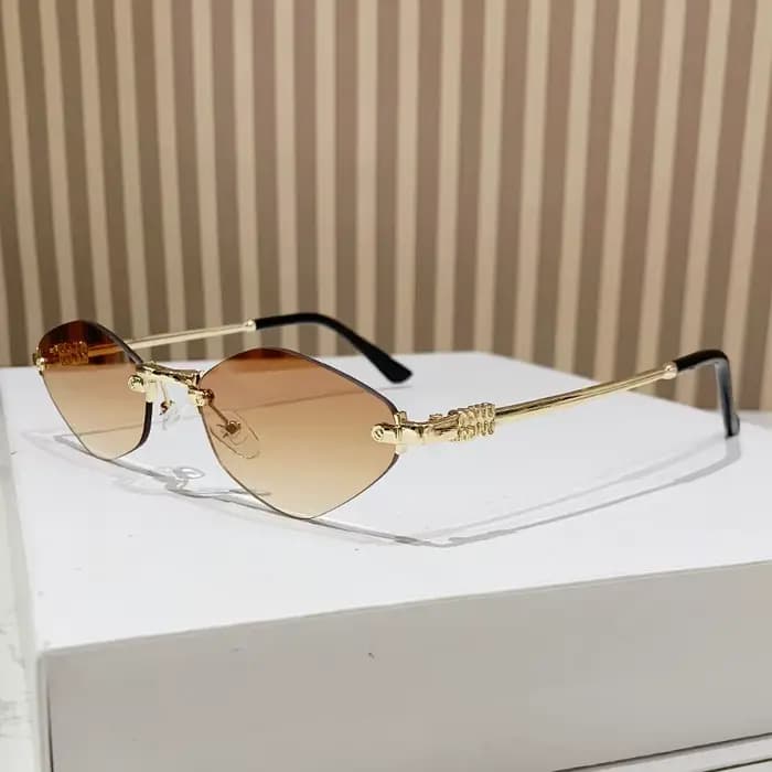 Lunettes de soleil en diamant élégantes sans cadre