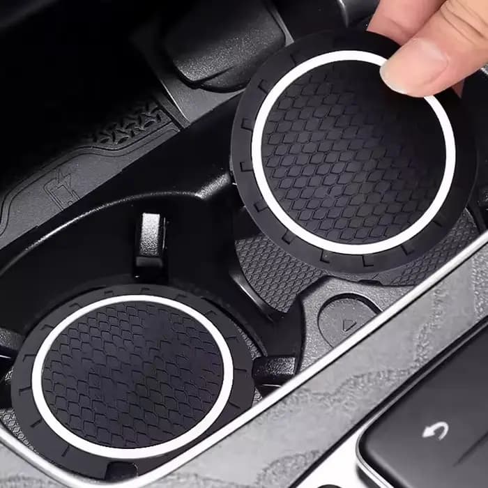 Lot de 2 tapis antidérapants pour porte-gobelets de voiture avec logo pour BMW MINI Cooper R53 R52 R50 One JCW Clubman Countryman WORKS Accessoires