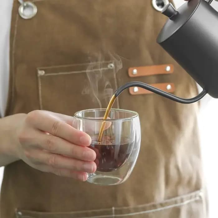 Lot de 6 tasses à café en verre transparent à double paroi de 60 ml/250 ml, parfaites pour expresso, cappuccino, latte, Americano, sachet de thé