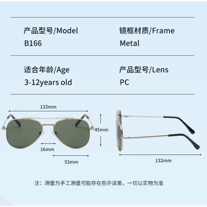 Lunettes de soleil en métal pour garçons et filles