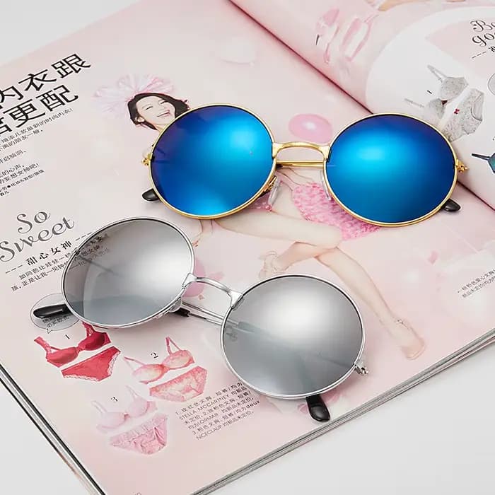 Lunettes de soleil Hippie rondes rétro pour femmes et hommes