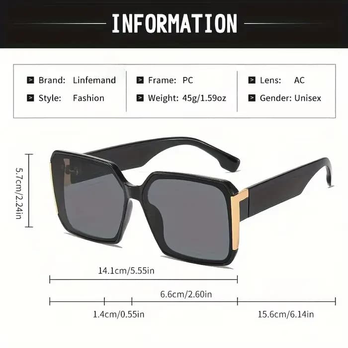 LINFEMAND mode grand cadre décoration lunettes pour femmes UV400