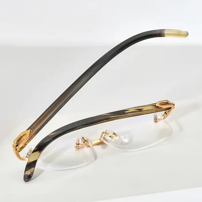 Lunettes carrées en corne de buffle pour hommes et femmes