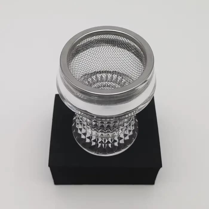 Bols à ovale guilé en verre transparent avec écrans en acier inoxydable, accessoires pour chicha, vente en gros d'usine, haute qualité, nouveau