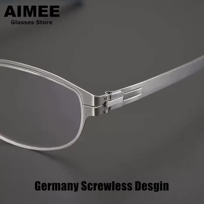 Allemagne marque sans vis ovale rond lunettes cadre femmes hommes ultraléger étroit mince
